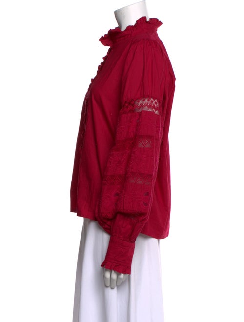 Love the Label Mock Neck Long Sleeve Button-Up Top