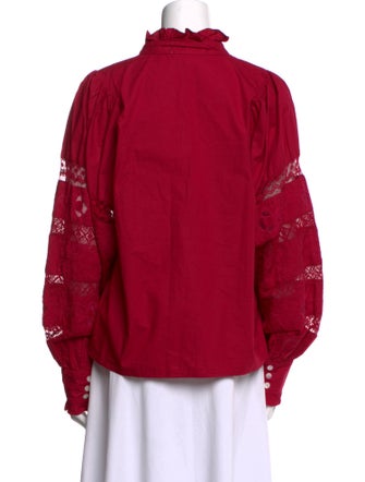 Love the Label Mock Neck Long Sleeve Button-Up Top