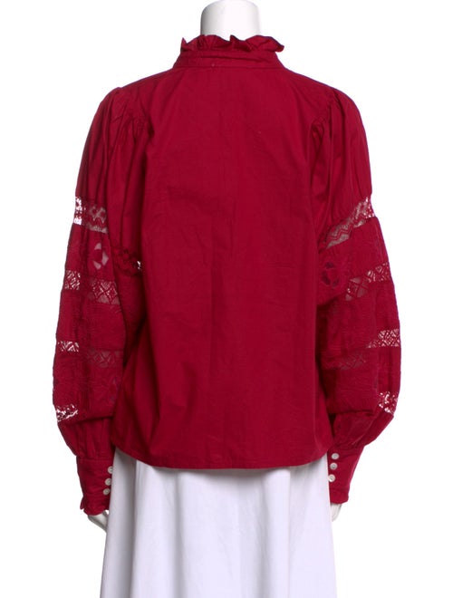 Love the Label Mock Neck Long Sleeve Button-Up Top