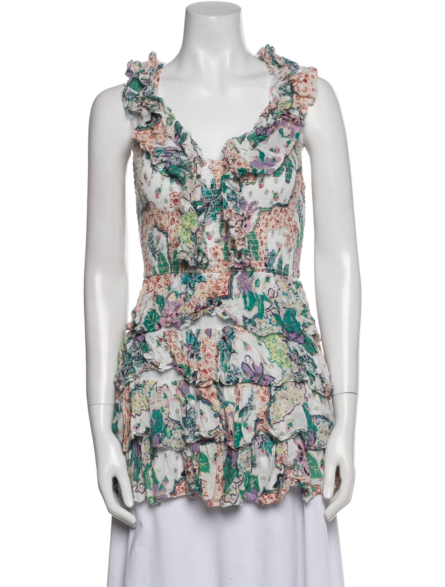 Love the Label Floral Print V-Neck Blouse