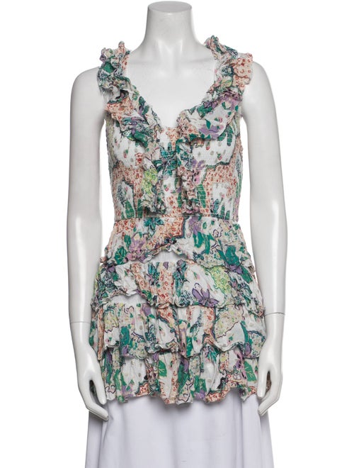 Love the Label Floral Print V-Neck Blouse