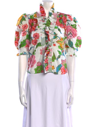 Love the Label Floral Print Mock Neck Crop Top