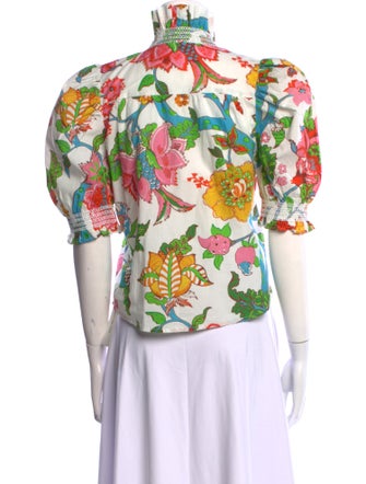 Love the Label Floral Print Mock Neck Crop Top