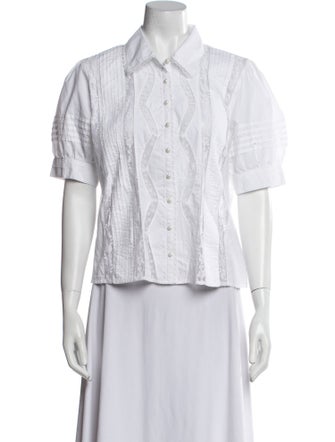 Love the Label Printed Short Sleeve Button-Up Top