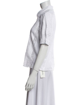 Love the Label Printed Short Sleeve Button-Up Top