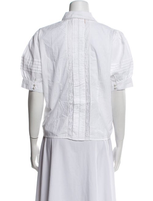 Love the Label Printed Short Sleeve Button-Up Top