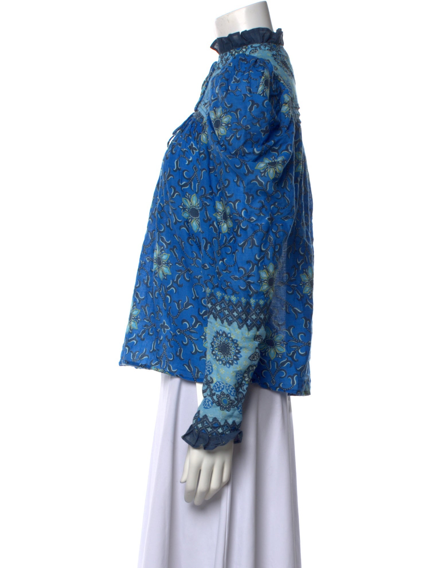 Love the Label Floral Print Mock Neck Blouse