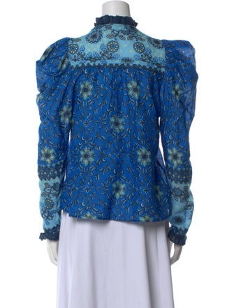 Love the Label Floral Print Mock Neck Blouse
