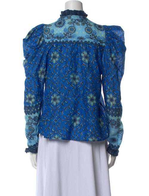 Love the Label Floral Print Mock Neck Blouse