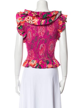 Love the Label Floral Print V-Neck Crop Top