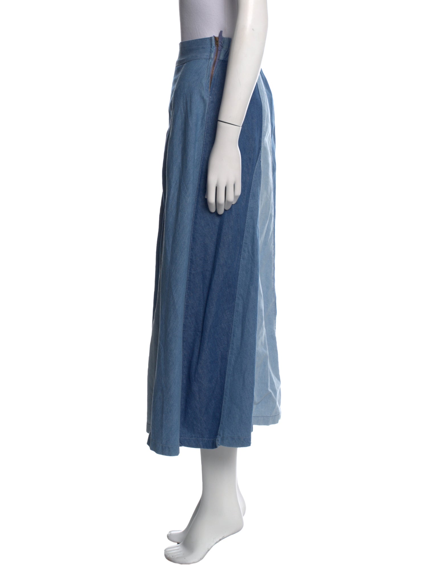 Love the Label Colorblock Pattern Midi Length Skirt