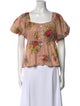 Love the Label Floral Print Square Neckline Crop Top