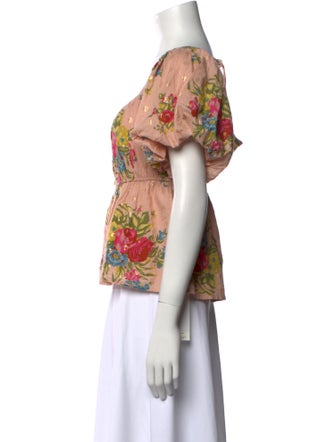 Love the Label Floral Print Square Neckline Crop Top