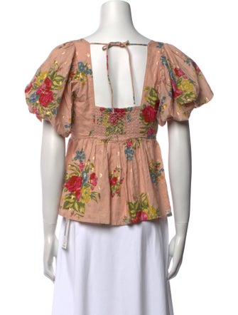Love the Label Floral Print Square Neckline Crop Top