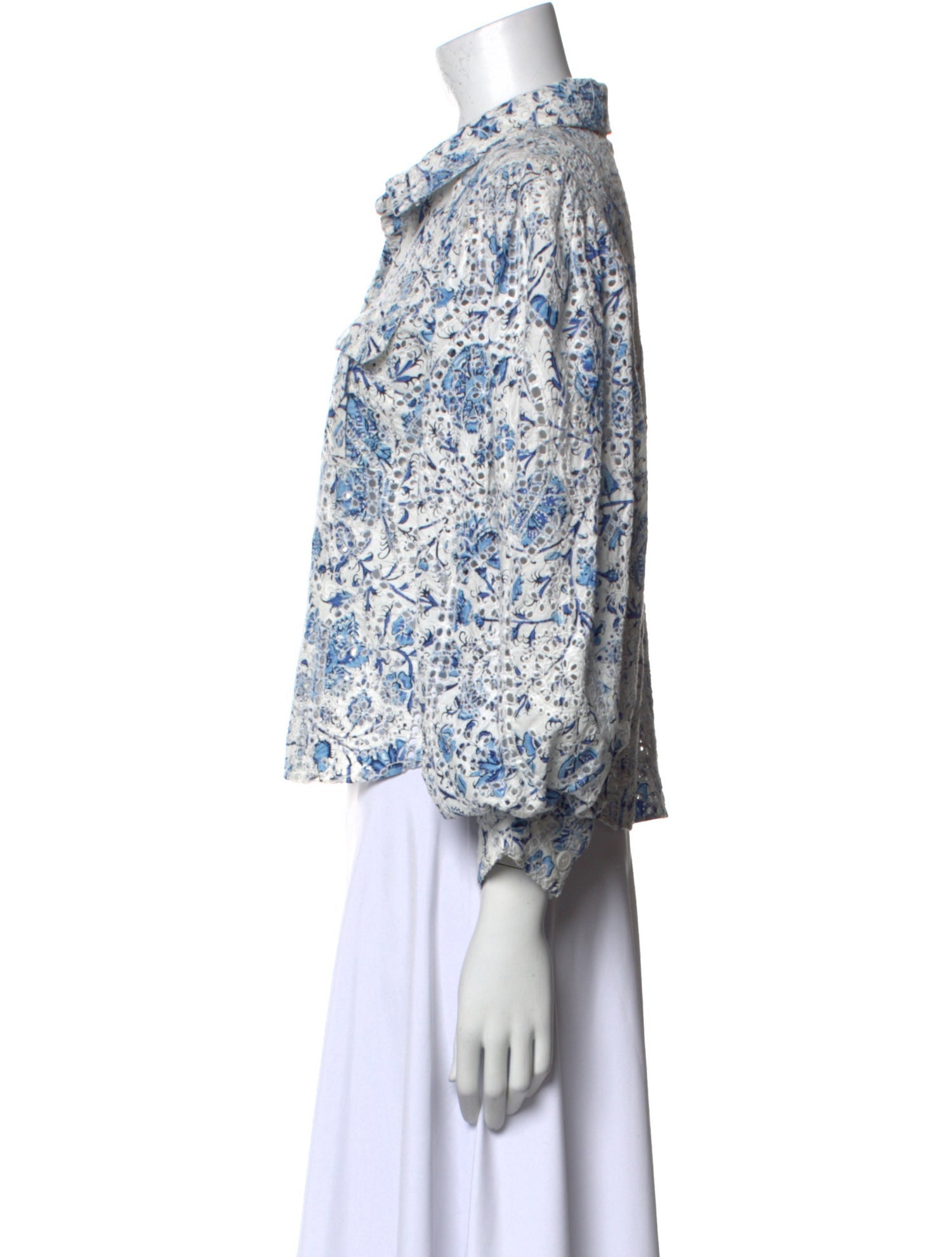 Love the Label Printed Three-Quarter Sleeve Button-Up Top