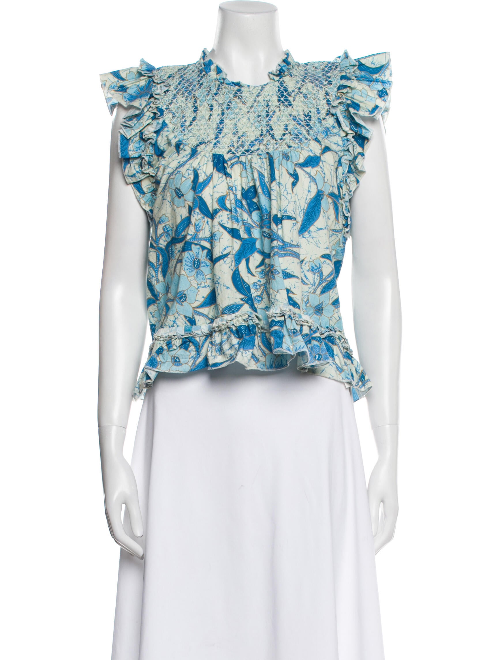 Love the Label Floral Print Crew Neck Blouse