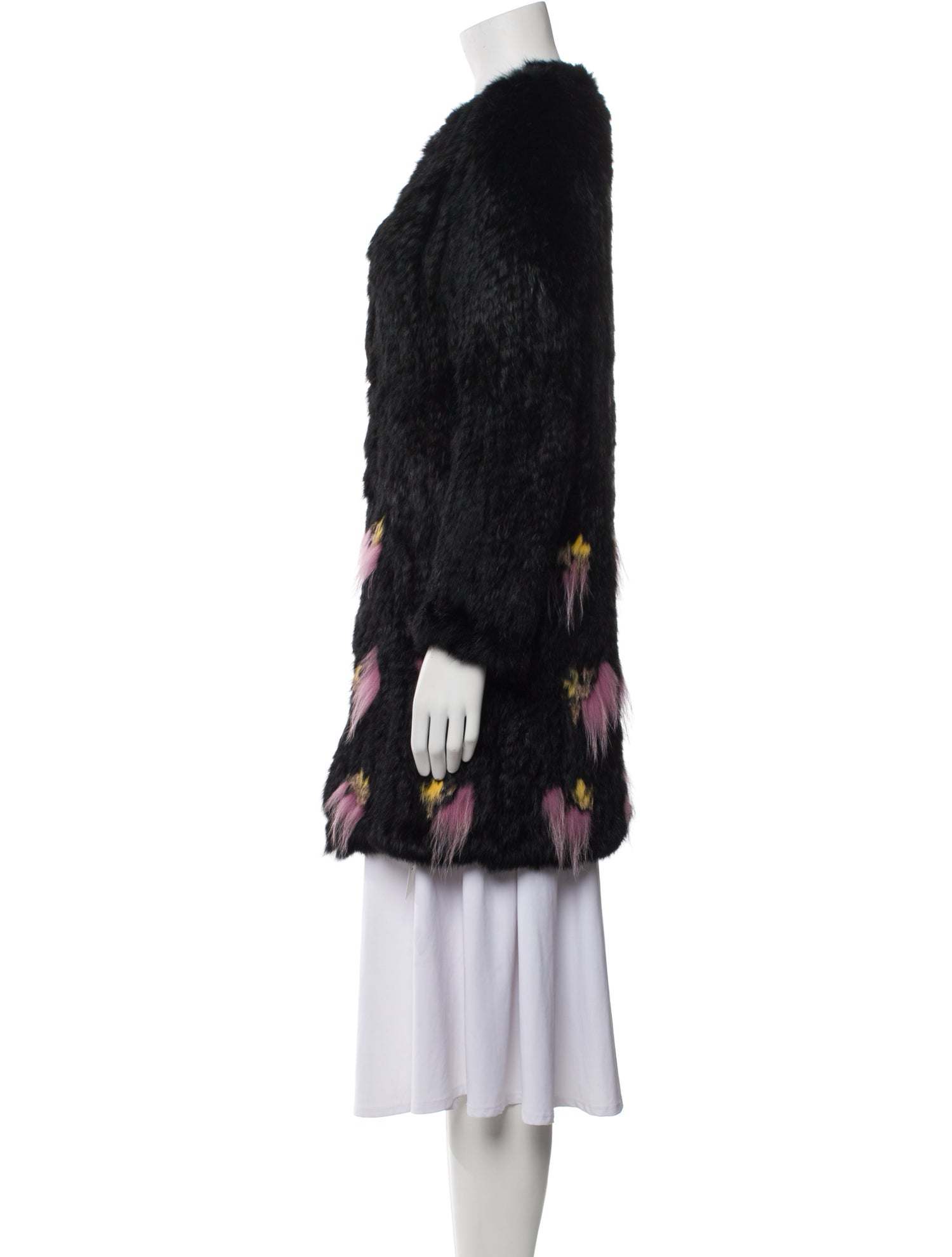 Love Token Wool Printed Fur Coat