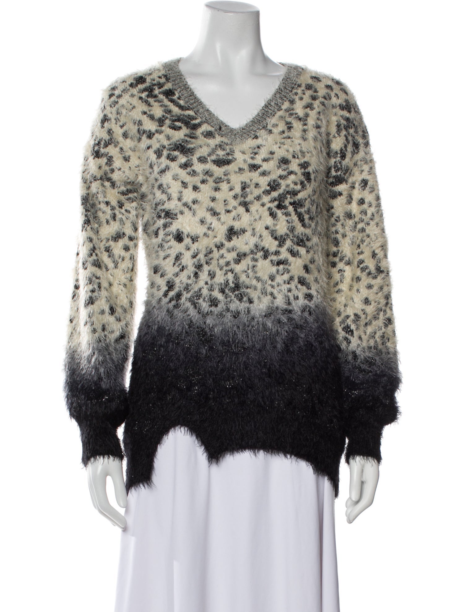 Love Token Animal Print V-Neck Sweater w/ Tags