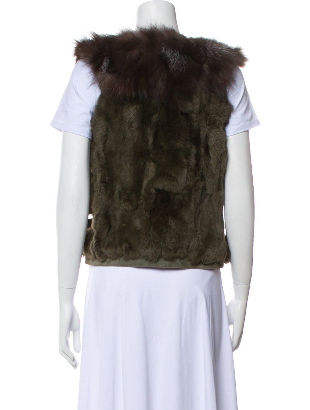Love Token Fur Jacket Colorblock Pattern Stand Co… - image 3