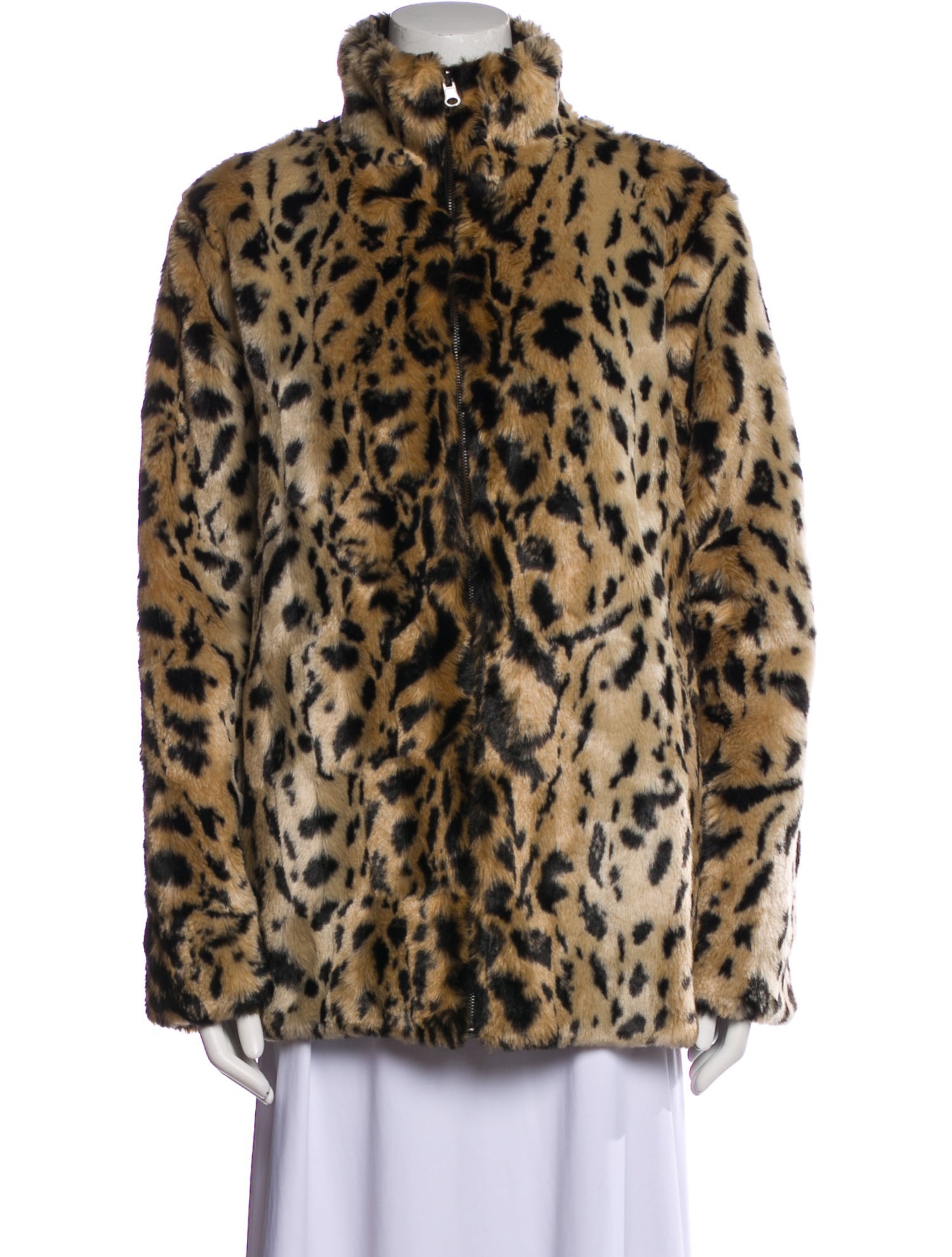 Love Token Animal Print Faux Fur Jacket