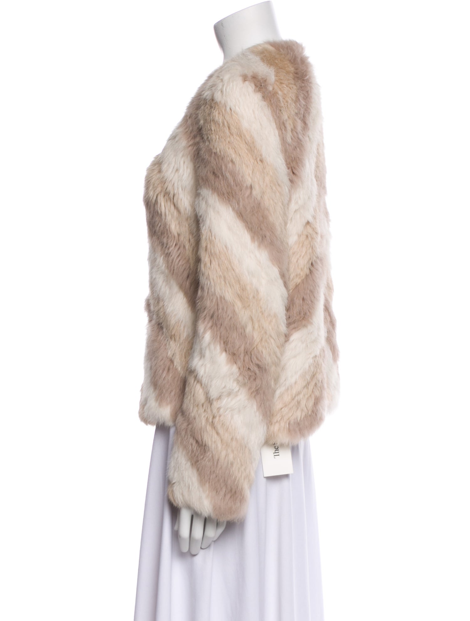 Love Token Fur Striped Fur Jacket w/ Tags