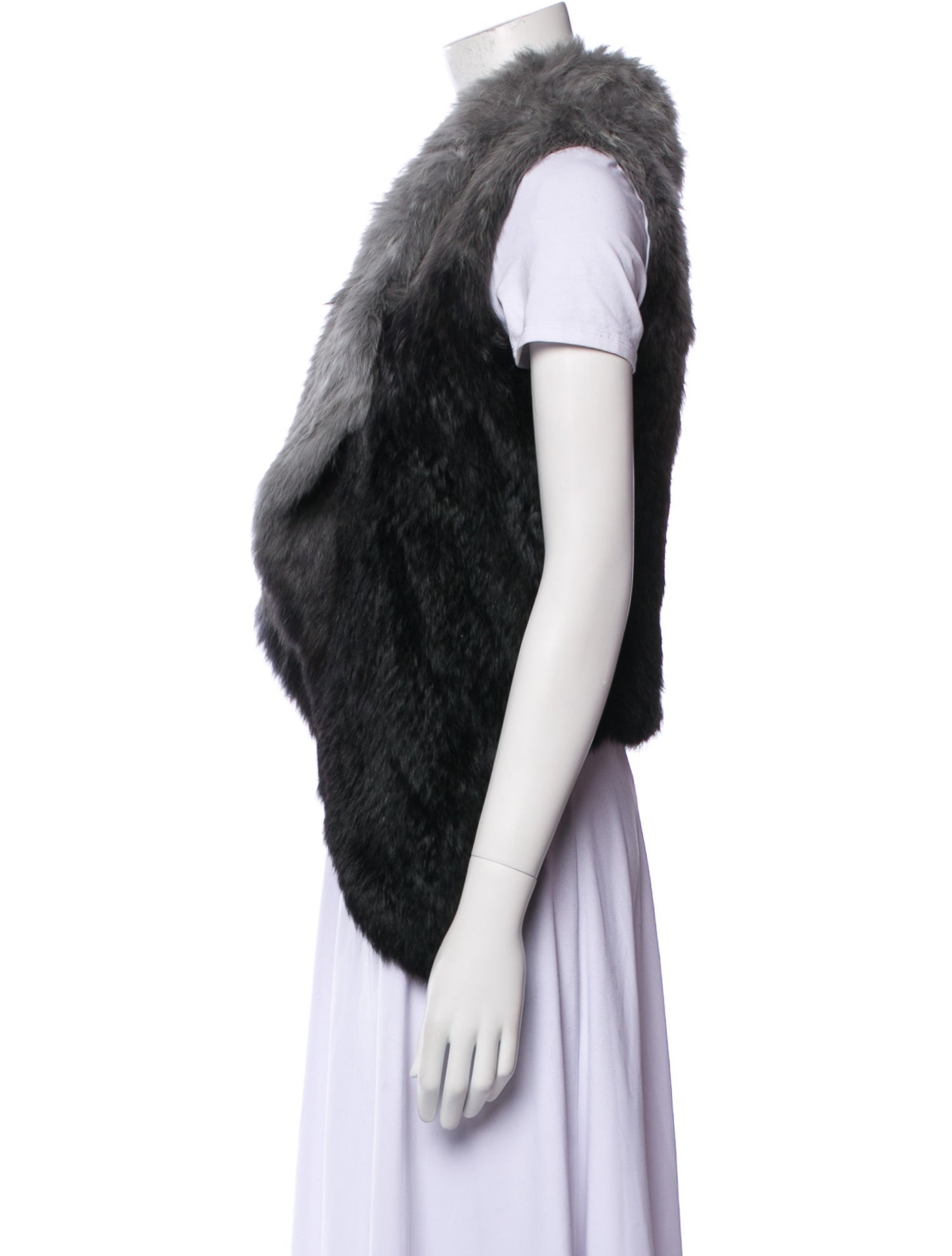 Love Token Fur Colorblock Pattern Fur Jacket