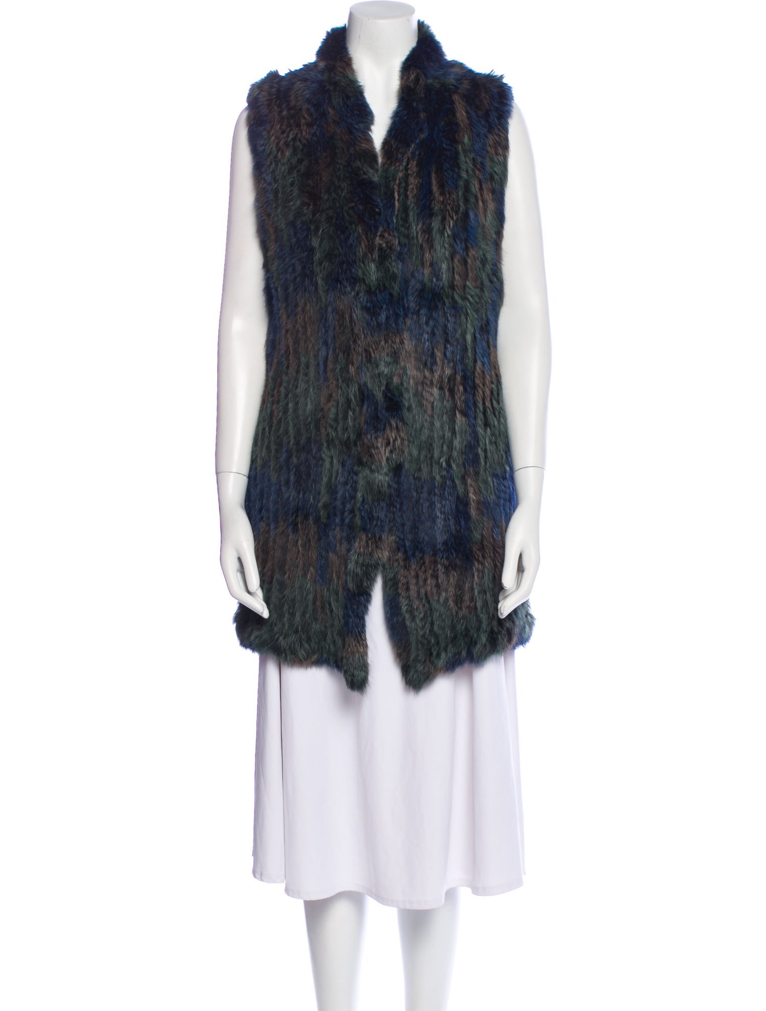 Love Token Fur Colorblock Pattern Fur Jacket