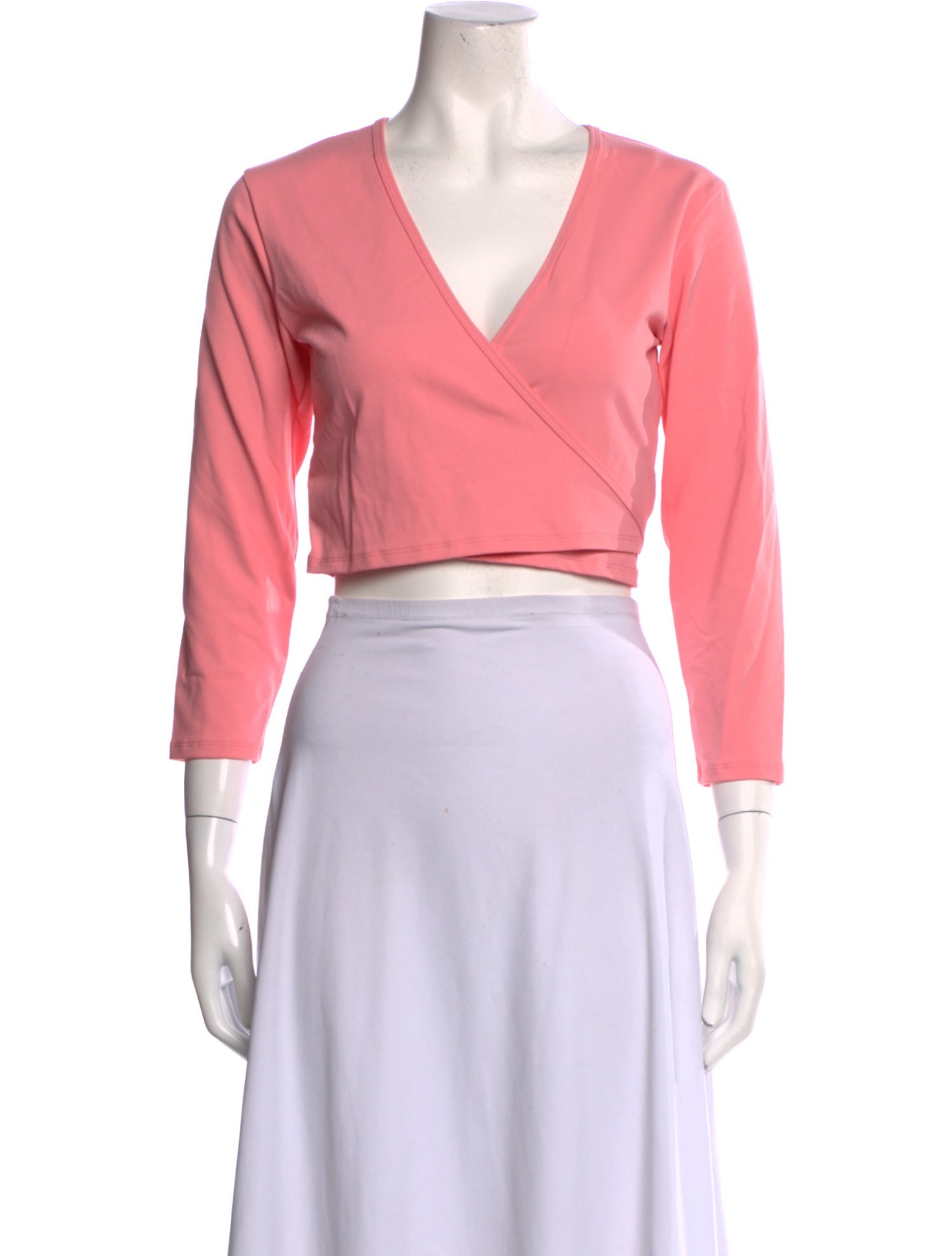 Live The Process V-Neck Three-Quarter Sleeve Crop Top