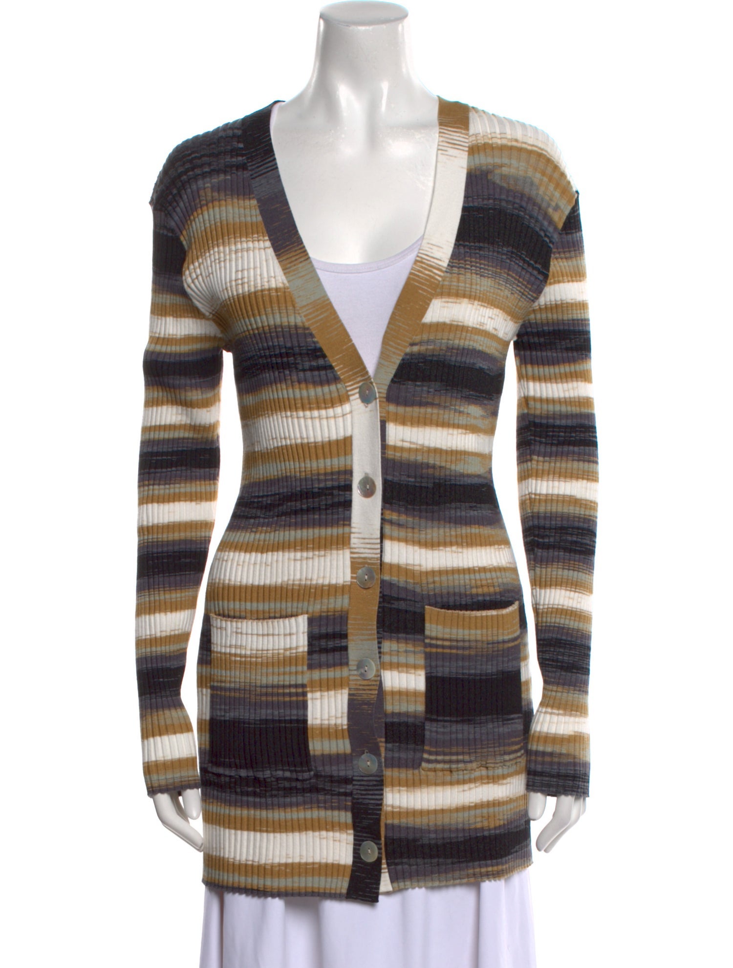 Live The Process Striped V-Neck Sweater