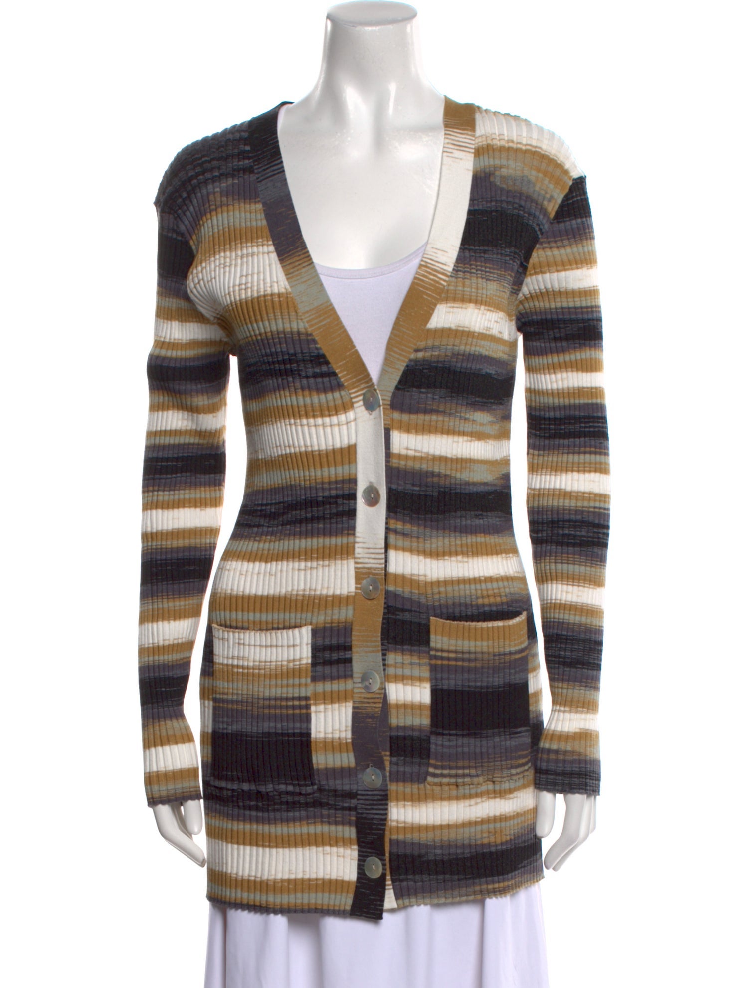 Live The Process Striped V-Neck Sweater