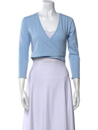 Live The Process V-Neck Three-Quarter Sleeve Crop Top