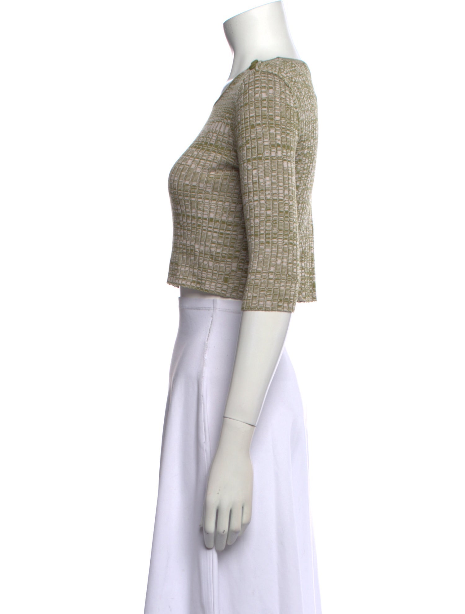 Live The Process Scoop Neck Three-Quarter Sleeve Crop Top