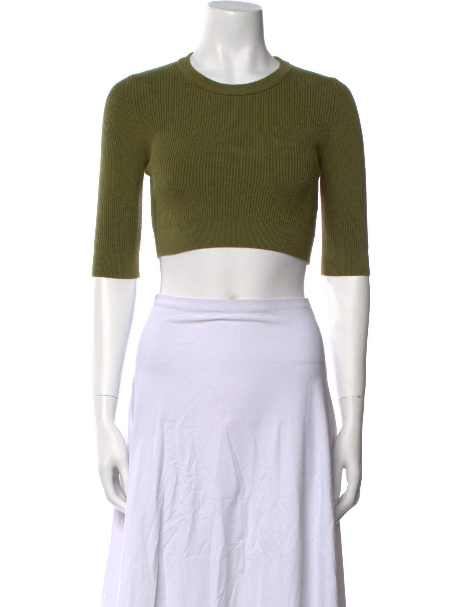 Live The Process Crew Neck Three-Quarter Sleeve Crop Top