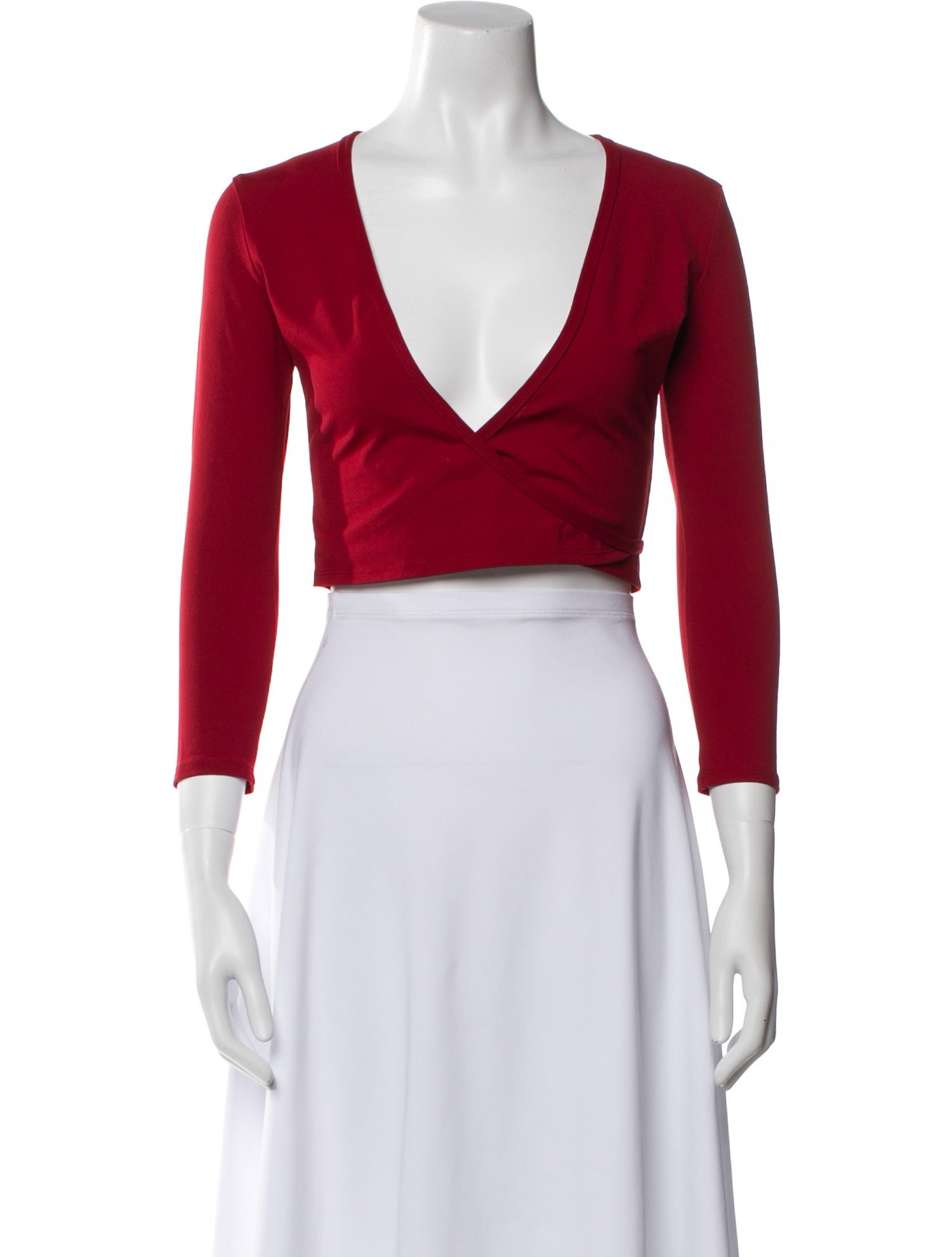 Live The Process V-Neck Three-Quarter Sleeve Crop Top