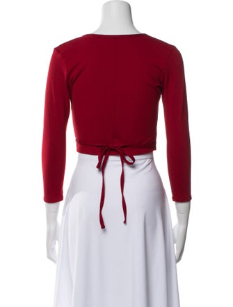 Live The Process V-Neck Three-Quarter Sleeve Crop Top