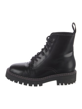 LÄST Leather Printed Combat Boots