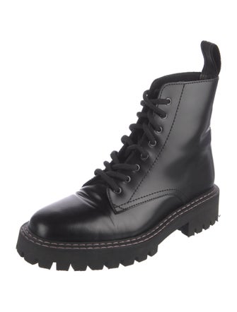 LÄST Leather Printed Combat Boots