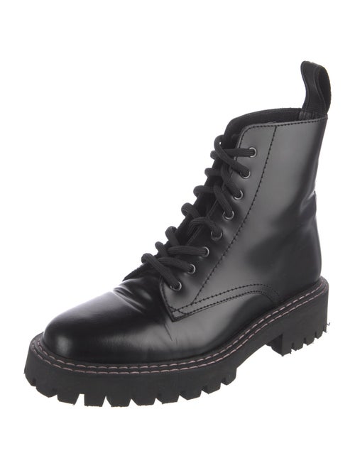 LÄST Leather Printed Combat Boots