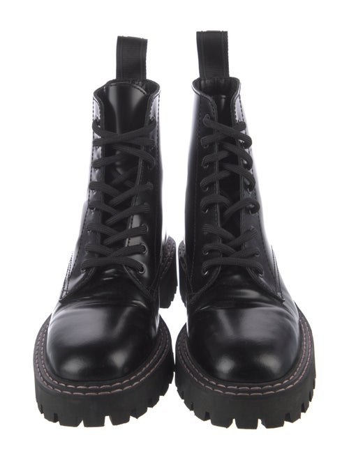 LÄST Leather Printed Combat Boots