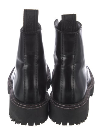 LÄST Leather Printed Combat Boots