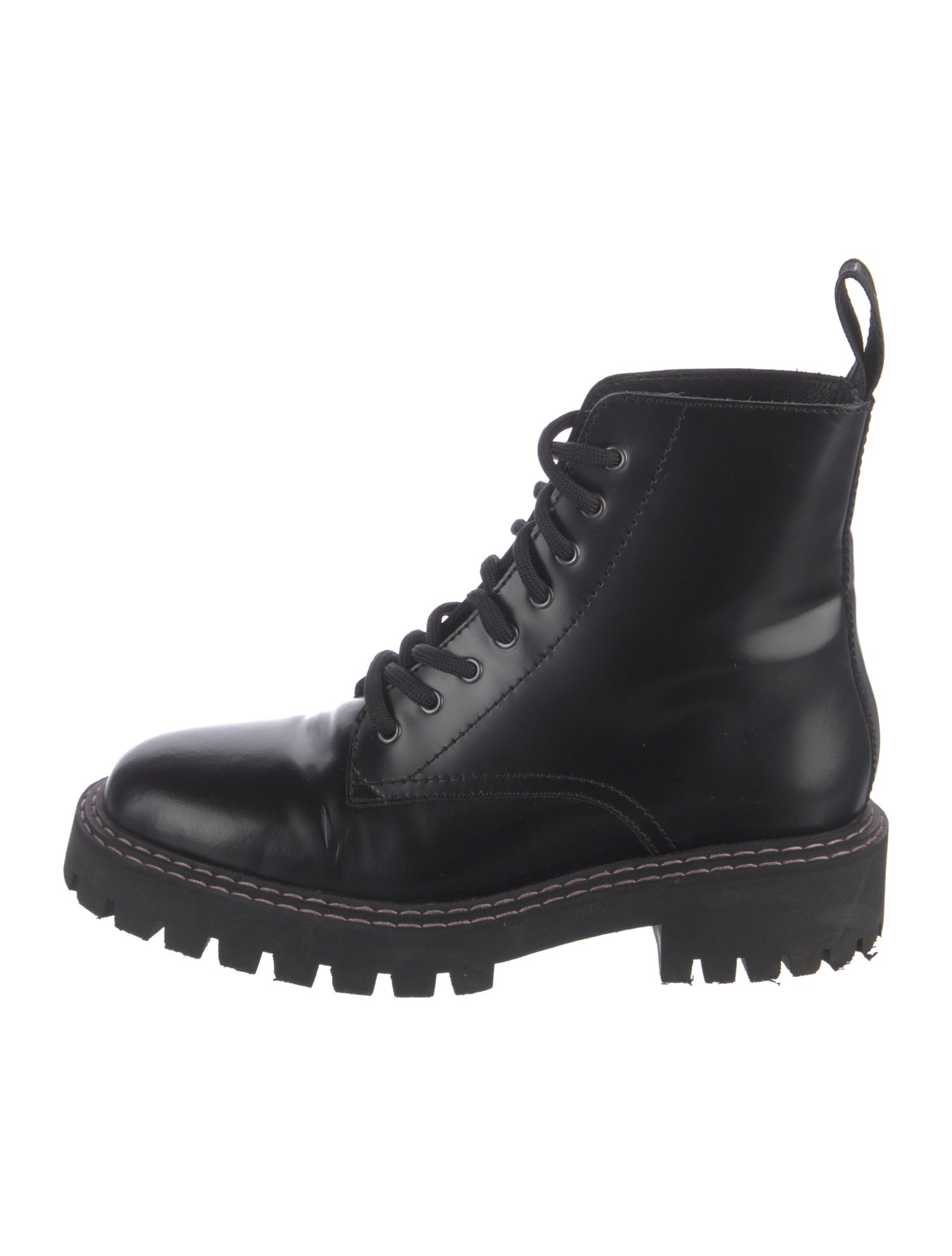 LÄST Leather Printed Combat Boots
