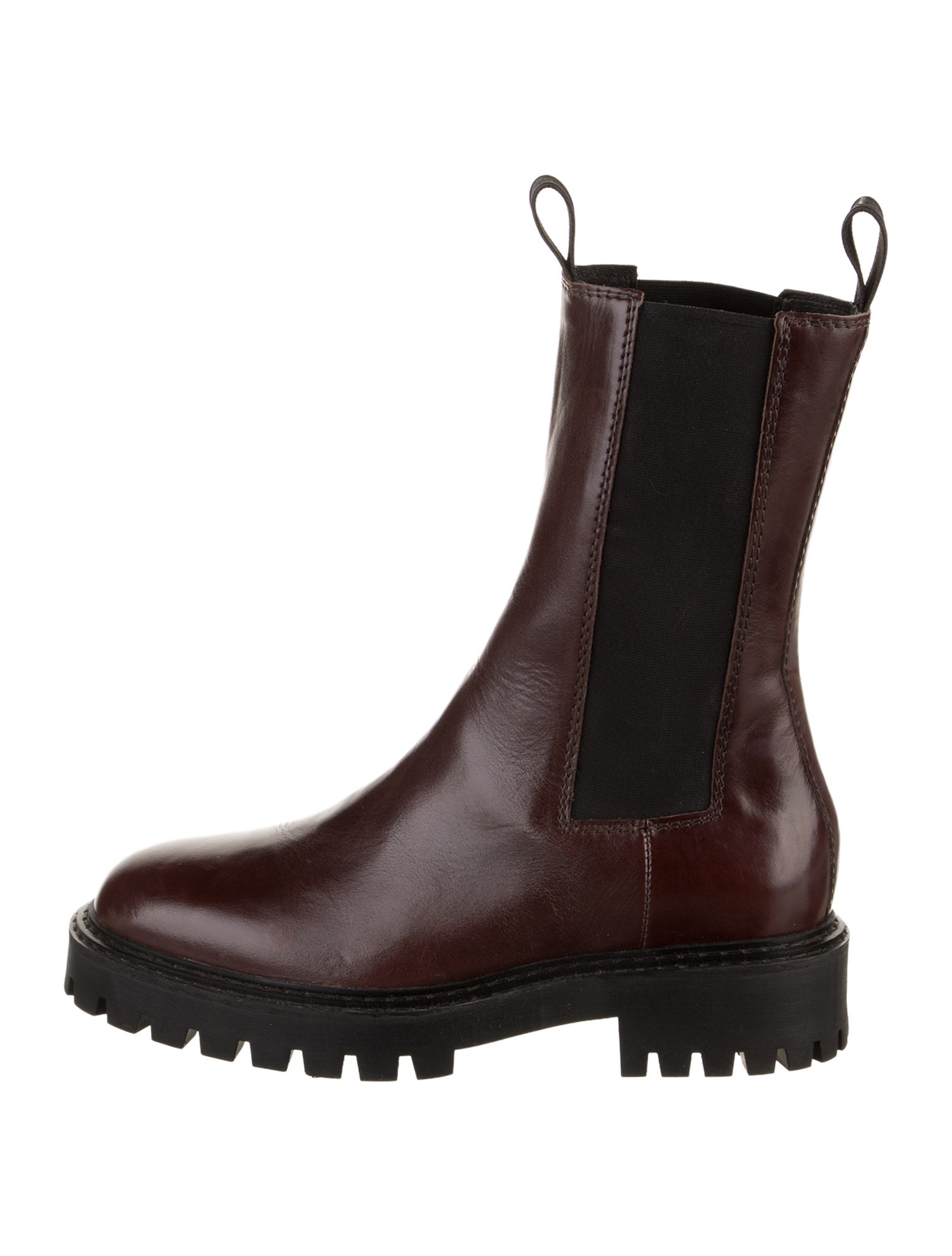 LÄST Leather Colorblock Pattern Chelsea Boots