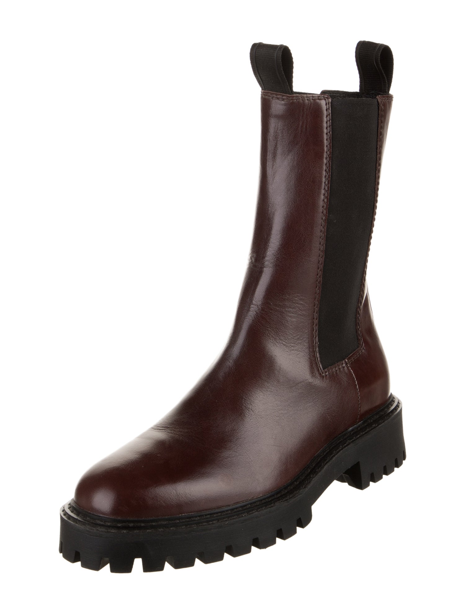 LÄST Leather Colorblock Pattern Chelsea Boots