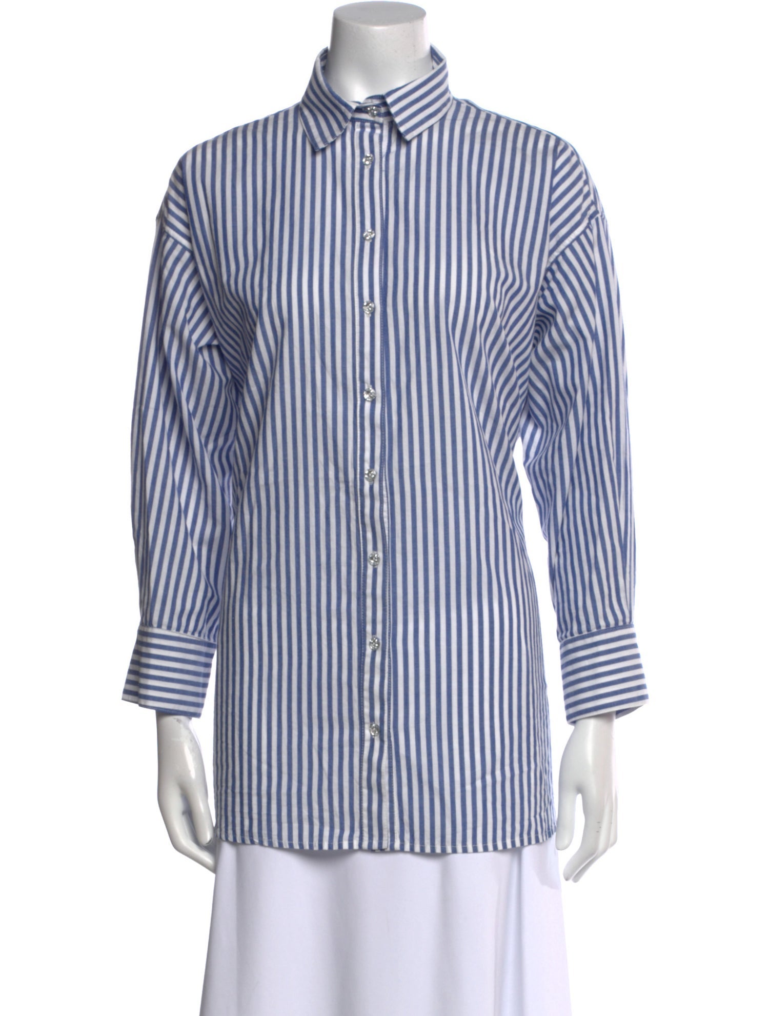 LOTTE.99 Striped Long Sleeve Button-Up Top