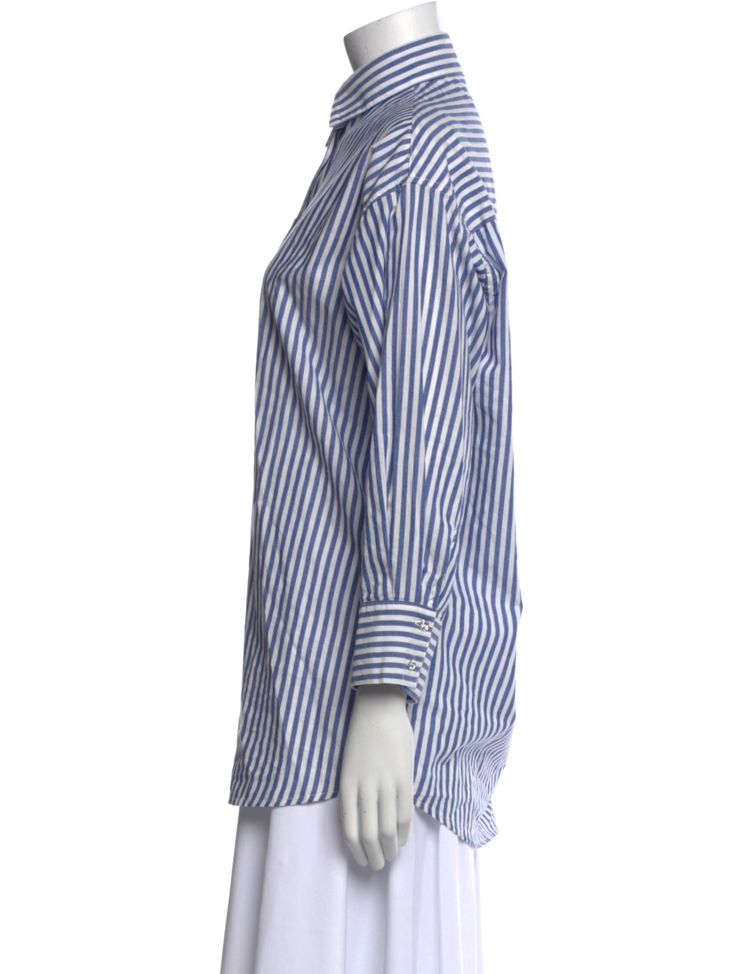 LOTTE.99 Striped Long Sleeve Button-Up Top