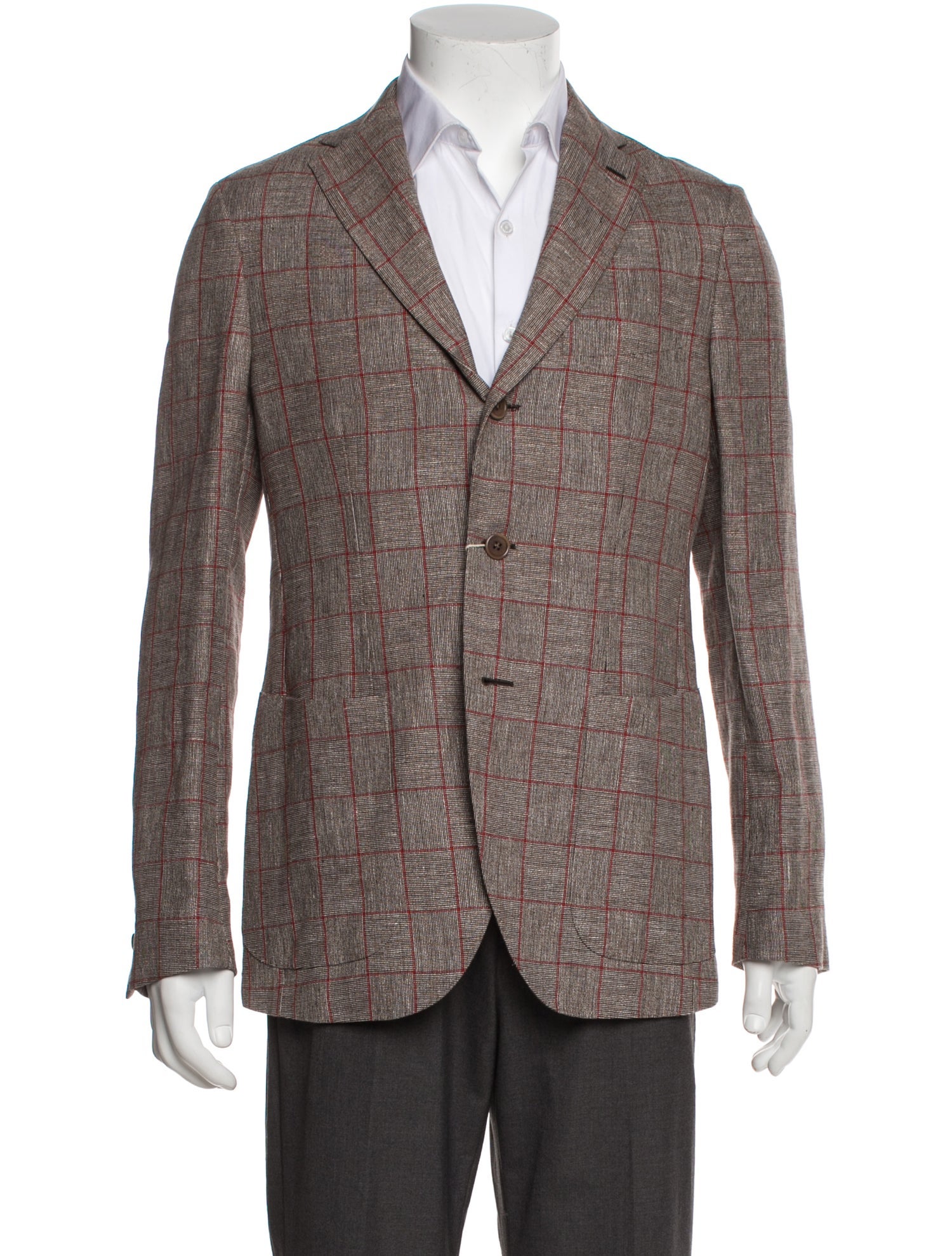 Luigi Borrelli Napoli Linen Plaid Print Sport Coat w/ Tags