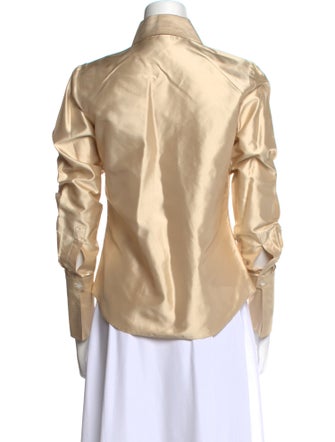 Luigi Borrelli Napoli Silk Long Sleeve Button-Up Top