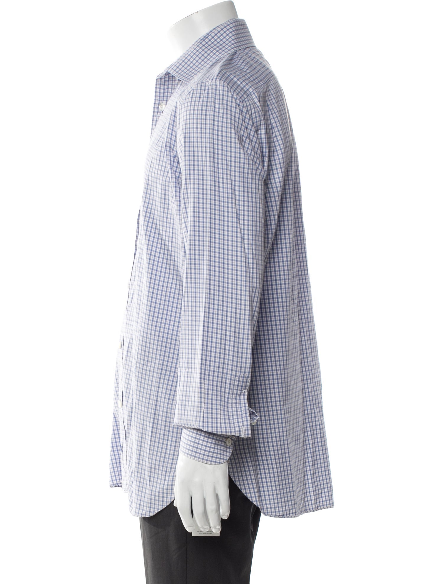 Luigi Borrelli Napoli Plaid Print Long Sleeve Dress Shirt