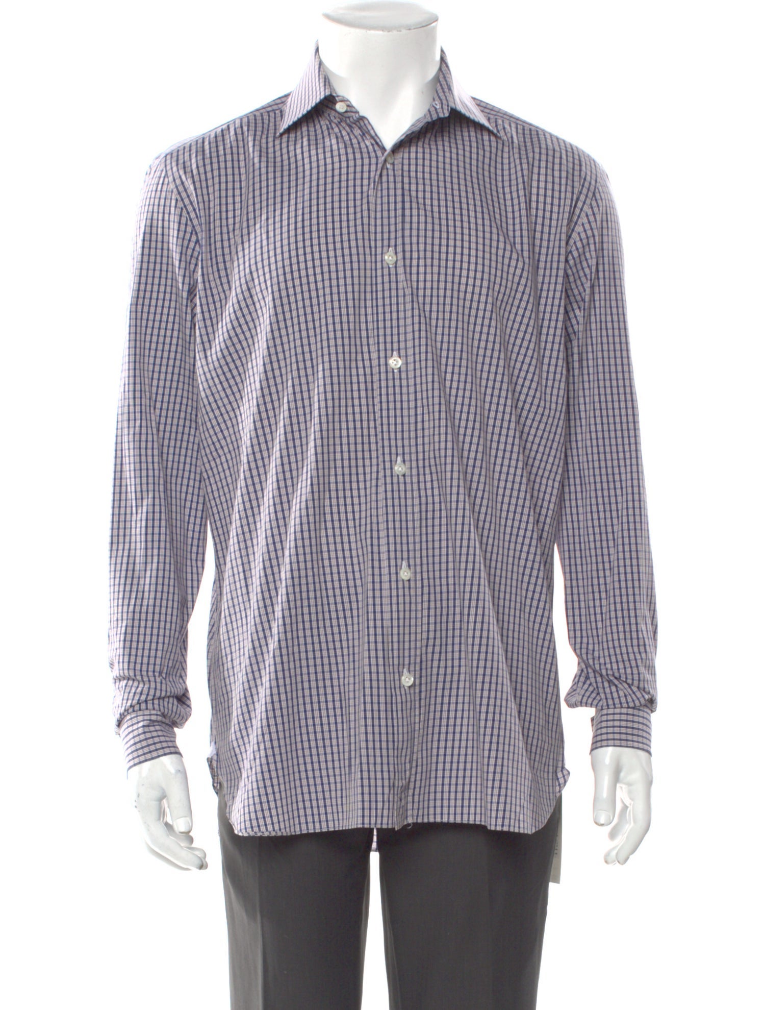 Luigi Borrelli Napoli Plaid Print Long Sleeve Shirt