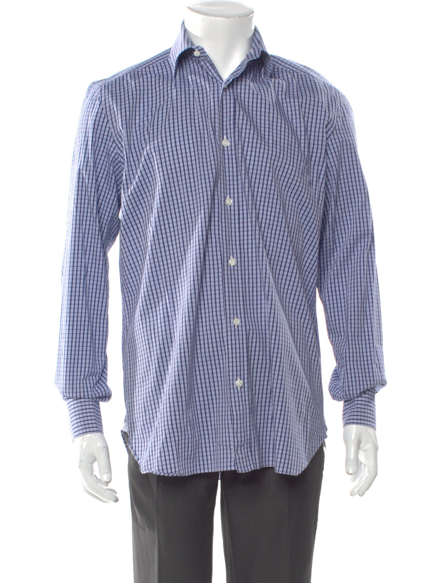 Luigi Borrelli Napoli Plaid Print Long Sleeve Shirt
